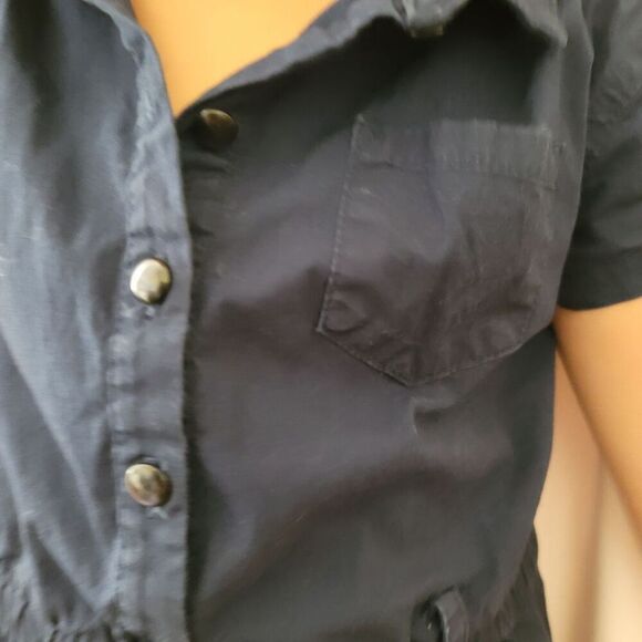 Old Navy size 4-5 girls cotton blue school uniform dress collared button up shor - Picture 2 of 4